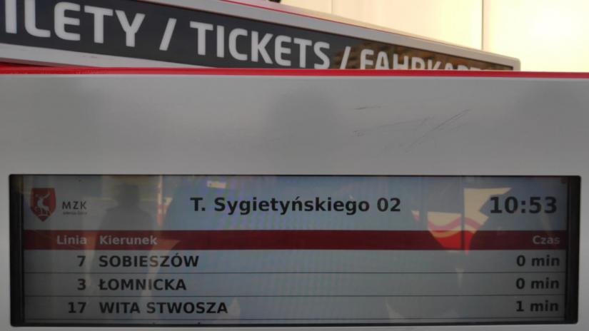tablica z informacją pasażerską MXK