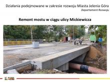 Slajd - remont mostu przy ul. Mickiewicza.